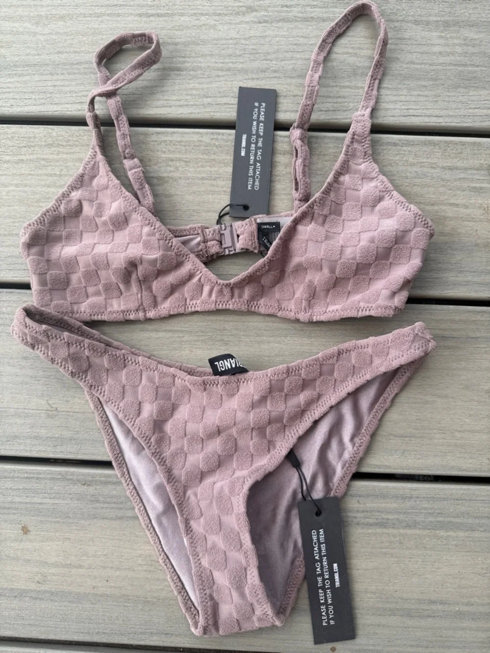 triangl swimwear textured checkered bikini set NWT